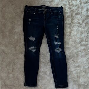 torrid Dark Indigo Ripped Skinny Jeans